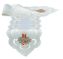Lade das Bild in den Galerie-Viewer, Creme farbene Weihnachtsdecke Tischläufer Tischdecke Mitteldecke Tischband
