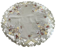 Lade das Bild in den Galerie-Viewer, Osterhasen silber / grau Tischläufer Tischdecke Mitteldecke Deckchen gestickt