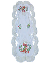 Lade das Bild in den Galerie-Viewer, Creme Gold farbene Weihnachtsdecke Tischläufer Tischdecke Mitteldecke Tischband