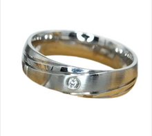 Lade das Bild in den Galerie-Viewer, Steel Spark Classic Ring Bandring Partnerring mit Zirkonia Edelstahl, 6 mm