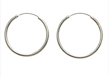 Lade das Bild in den Galerie-Viewer, Silver Classic Hoops Creolen 925 Sterling Silber – 2 mm Stärke, Ø 8 bis 70 mm