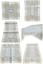 Lade das Bild in den Galerie-Viewer, Lavendel gestickt Tischläufer Tischdecke Mitteldecke Tischband Beige Weiss