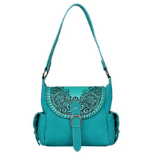 Lade das Bild in den Galerie-Viewer, Pauline Handtasche Schultertasche Westerntasche Florale Prägung