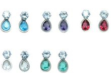 Lade das Bild in den Galerie-Viewer, Crystal Drop Elegance Ohrstecker – Edelstahl, 5 Farben, ca. 15 × 11 mm