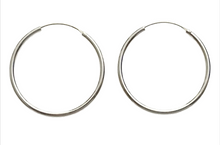 Lade das Bild in den Galerie-Viewer, Silver Classic Hoops Creolen 925 Sterling Silber – 2 mm Stärke, Ø 8 bis 70 mm