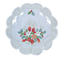 Lade das Bild in den Galerie-Viewer, Creme Gold farbene Weihnachtsdecke Tischläufer Tischdecke Mitteldecke Tischband