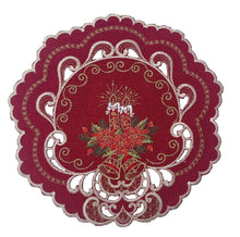 Lade das Bild in den Galerie-Viewer, Rot- Goldener Traum Weihnachtsdecke Tischläufer Tischdecke Mitteldecke Tischband