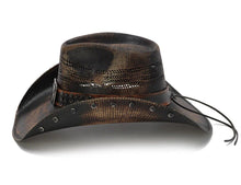 Lade das Bild in den Galerie-Viewer, "Austin" Brauner Cowboyhut Strohhut Westernhut Line Dance Western
