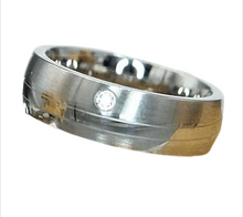 Lade das Bild in den Galerie-Viewer, Silver Point Classic Ring Bandring Partnerring mit Zirkonia Edelstahl, 7 mm