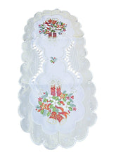 Lade das Bild in den Galerie-Viewer, Creme Gold farbene Weihnachtsdecke Tischläufer Tischdecke Mitteldecke Tischband