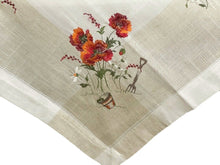 Lade das Bild in den Galerie-Viewer, Roter Klatschmohn gestickt Tischläufer Tischdecke Mitteldecke Beige Weiss