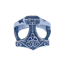 Lade das Bild in den Galerie-Viewer, Thorshammer-Ring aus Edelstahl – 23 mm Frontbreite Hammer des Thor Biker Rocker