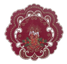 Lade das Bild in den Galerie-Viewer, Rot- Goldener Traum Weihnachtsdecke Tischläufer Tischdecke Mitteldecke Tischband