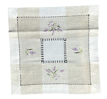 Lade das Bild in den Galerie-Viewer, Lavendel gestickt Tischläufer Tischdecke Mitteldecke Tischband Beige Weiss