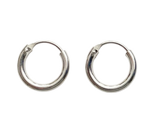 Lade das Bild in den Galerie-Viewer, Silver Classic Hoops Creolen 925 Sterling Silber – 2 mm Stärke, Ø 8 bis 70 mm