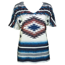 Lade das Bild in den Galerie-Viewer, T-Shirt Westernshirt bedruckt mit Vogel- und Azteken-Design