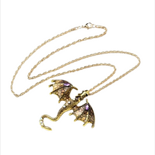 Lade das Bild in den Galerie-Viewer, Drachenwächter Amulett Kette mit großem Drachenanhänger, 5 Farben
