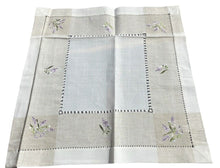 Lade das Bild in den Galerie-Viewer, Lavendel gestickt Tischläufer Tischdecke Mitteldecke Tischband Beige Weiss