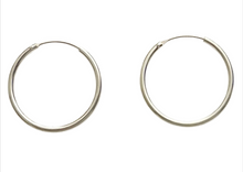 Lade das Bild in den Galerie-Viewer, Silver Classic Hoops Creolen 925 Sterling Silber – 2 mm Stärke, Ø 8 bis 70 mm