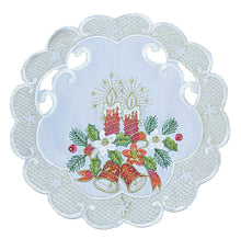 Lade das Bild in den Galerie-Viewer, Creme Gold farbene Weihnachtsdecke Tischläufer Tischdecke Mitteldecke Tischband