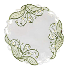 Lade das Bild in den Galerie-Viewer, Weiße Maiglöckchen Tischläufer Tischdecke Mitteldecke Deckchen gestickt