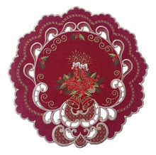 Lade das Bild in den Galerie-Viewer, Rot- Goldener Traum Weihnachtsdecke Tischläufer Tischdecke Mitteldecke Tischband