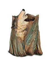 Lade das Bild in den Galerie-Viewer, Stifteköcher Baumstamm mit Wolf oder Adler Deko-Behälter Stiftehalter Vase