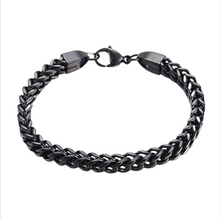 Lade das Bild in den Galerie-Viewer, Black Royal Steel Königsketten-Armband aus Edelstahl schwarz – 21 cm – 6 × 6 mm