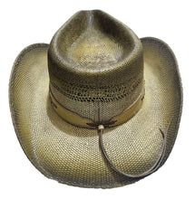 Lade das Bild in den Galerie-Viewer, Natural Western Cowboyhut Strohhut natur mit Dekorativem Hutband