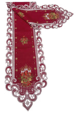 Lade das Bild in den Galerie-Viewer, Kerzen Weihnachtsdecke Tischläufer Tischdecke Mitteldecke Tischband gestickt Rot
