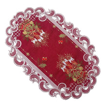 Lade das Bild in den Galerie-Viewer, Kerzen Weihnachtsdecke Tischläufer Tischdecke Mitteldecke Tischband gestickt Rot