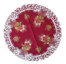 Lade das Bild in den Galerie-Viewer, Kerzen Weihnachtsdecke Tischläufer Tischdecke Mitteldecke Tischband gestickt Rot