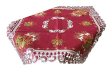 Lade das Bild in den Galerie-Viewer, Kerzen Weihnachtsdecke Tischläufer Tischdecke Mitteldecke Tischband gestickt Rot