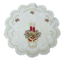 Lade das Bild in den Galerie-Viewer, Creme farbene Weihnachtsdecke Tischläufer Tischdecke Mitteldecke Tischband