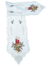 Lade das Bild in den Galerie-Viewer, Weiße bestickte Weihnachtsdecke Tischläufer Tischdecke Mitteldecke Tischband