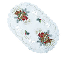 Lade das Bild in den Galerie-Viewer, Weiße bestickte Weihnachtsdecke Tischläufer Tischdecke Mitteldecke Tischband
