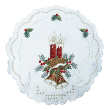 Lade das Bild in den Galerie-Viewer, Weiße bestickte Weihnachtsdecke Tischläufer Tischdecke Mitteldecke Tischband