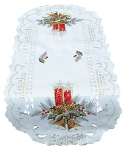 Lade das Bild in den Galerie-Viewer, Weiße bestickte Weihnachtsdecke Tischläufer Tischdecke Mitteldecke Tischband