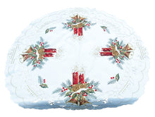 Lade das Bild in den Galerie-Viewer, Weiße bestickte Weihnachtsdecke Tischläufer Tischdecke Mitteldecke Tischband