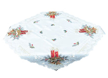 Lade das Bild in den Galerie-Viewer, Weiße bestickte Weihnachtsdecke Tischläufer Tischdecke Mitteldecke Tischband