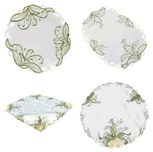 Lade das Bild in den Galerie-Viewer, Weiße Maiglöckchen Tischläufer Tischdecke Mitteldecke Deckchen gestickt