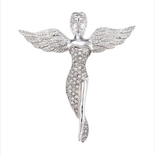 Lade das Bild in den Galerie-Viewer, Angel Grace Steel Engel Anhänger aus Edelstahl mit Zirkonia – 49,5 × 45 × 13 mm