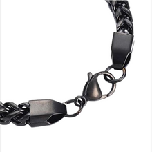 Lade das Bild in den Galerie-Viewer, Black Royal Steel Königsketten-Armband aus Edelstahl schwarz – 21 cm – 6 × 6 mm