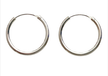 Lade das Bild in den Galerie-Viewer, Silver Classic Hoops Creolen 925 Sterling Silber – 2 mm Stärke, Ø 8 bis 70 mm