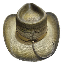 Lade das Bild in den Galerie-Viewer, Natural Western Cowboyhut Strohhut natur mit Dekorativem Hutband