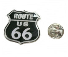 Lade das Bild in den Galerie-Viewer, Anstecker Pin Button Metall US Route 66 schwarz