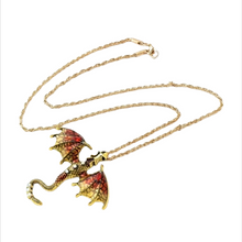 Lade das Bild in den Galerie-Viewer, Drachenwächter Amulett Kette mit großem Drachenanhänger, 5 Farben