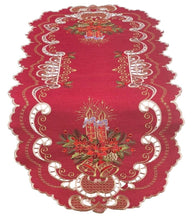 Lade das Bild in den Galerie-Viewer, Rot- Goldener Traum Weihnachtsdecke Tischläufer Tischdecke Mitteldecke Tischband
