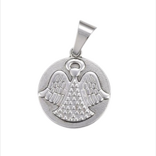 Lade das Bild in den Galerie-Viewer, Angel Coin Steel Runder Engel-Anhänger aus Edelstahl – 28,5 × 25 × 3 mm