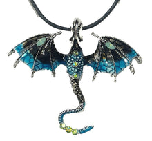 Lade das Bild in den Galerie-Viewer, Kette Halskette Modeschmuck mit Anhänger Drachen Dragon verschiedene Farben